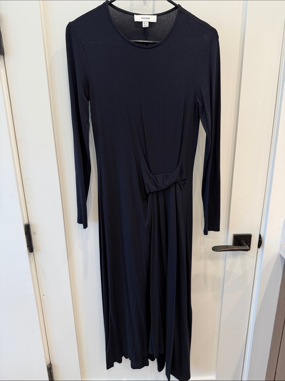 Reiss Navy Twist-front Knot Dress